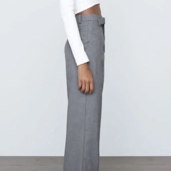 Zara ASYMMETRIC WIDE LEG PANTS - Picture 4 of 6